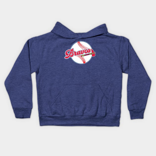 Let's Go Bravos Baseball Nickname Kids Hoodie by GAMAS Threads